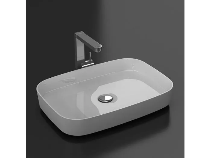 Aufsatzwaschbecken aus Gussmarmor rechteckig SIENA