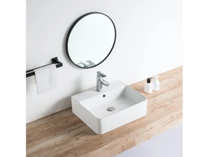 Aufsatzwaschbecken aus glasierter Keramik VENADO 52x42 cm