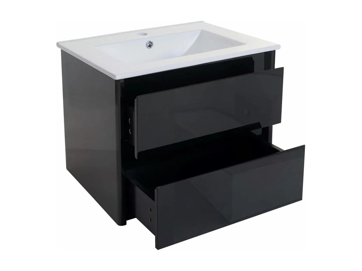 Waschbecken+Unterschrank MCW-B19, Schwarz