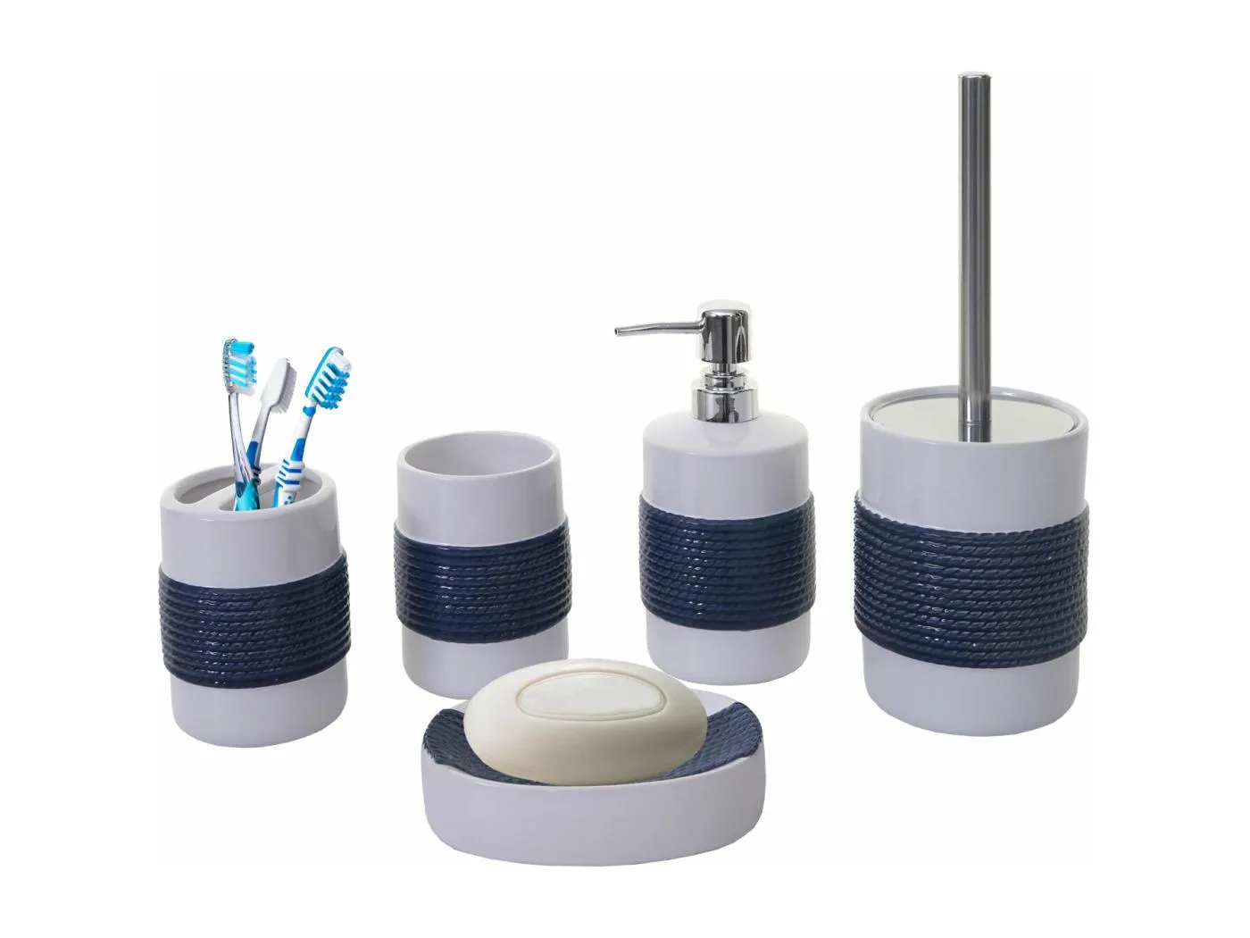 Badset MCW-C73 (5-teilig), Blau/weiß