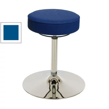 Drehhocker Indianapolis High | Sitzhöhe 52-71cm | Ø 50cm | Tragfähigkeit 110kg | Kunstleder-Sitz | Verchromter Stahltellerfuß | Atollblau