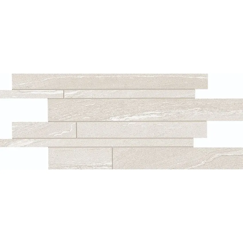 ERGON STONE TALK LISTELLI SFALSATI MARTELLATA WHITE NATURAL 30X60