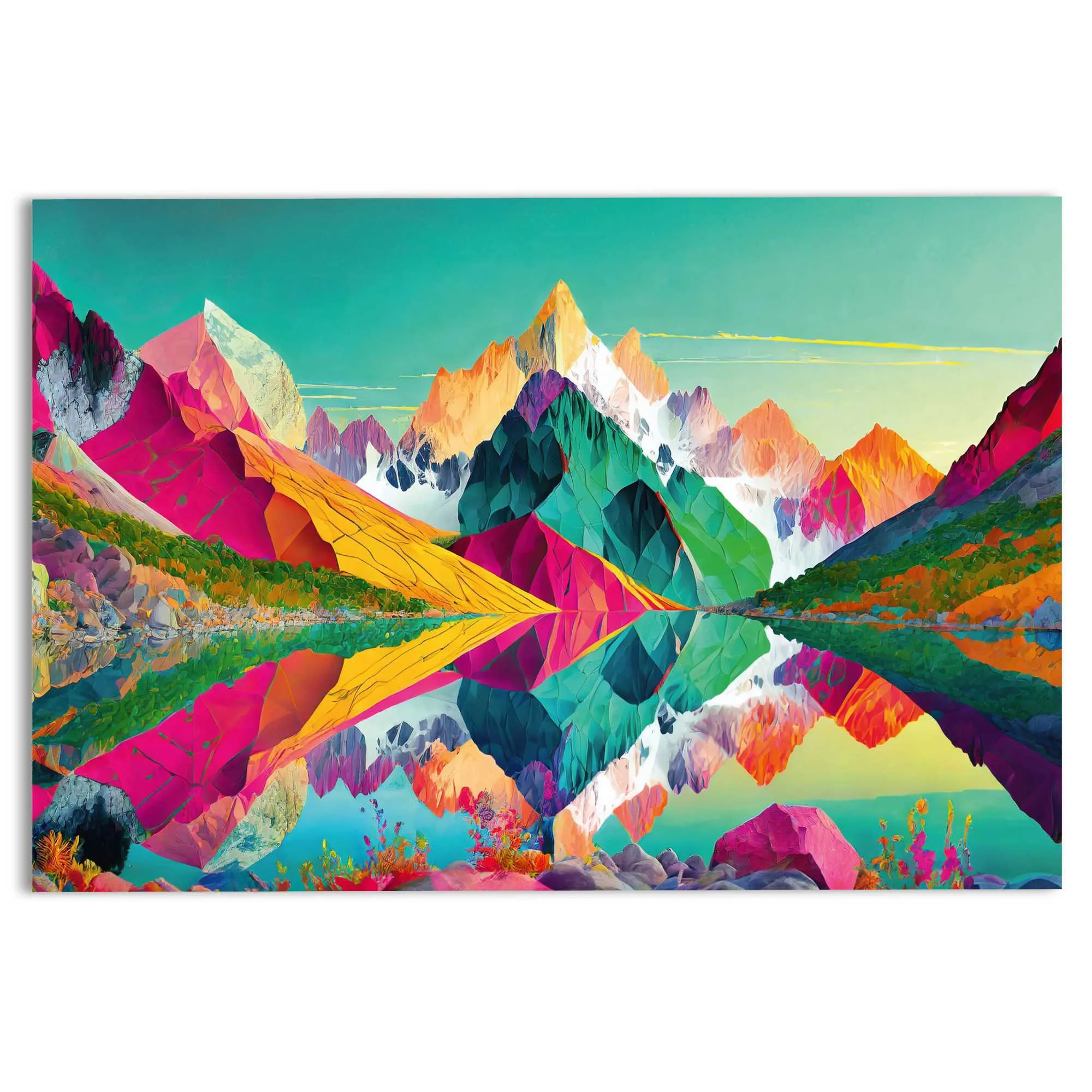 Glasbild BRIGHT MOUNTAINS 583356