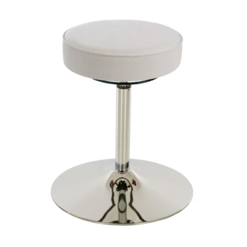 Drehhocker Indianapolis High | Sitzhöhe 52-71cm | Ø 50cm | Tragfähigkeit 110kg | Kunstleder-Sitz | Verchromter Stahltellerfuß | Weiß