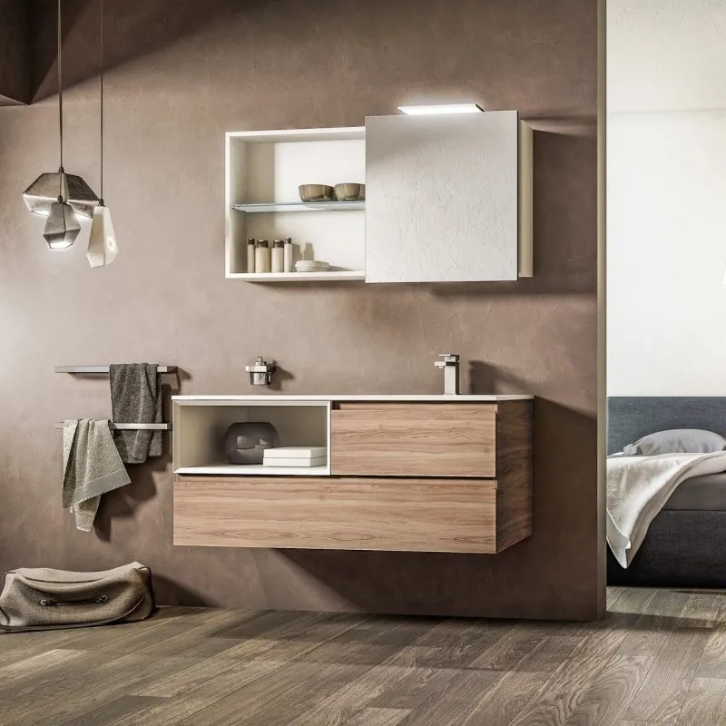 GOLA 2 WANDWASCHTISCH MIT KONSOLENAUSZÜGEN UND SPIEGEL