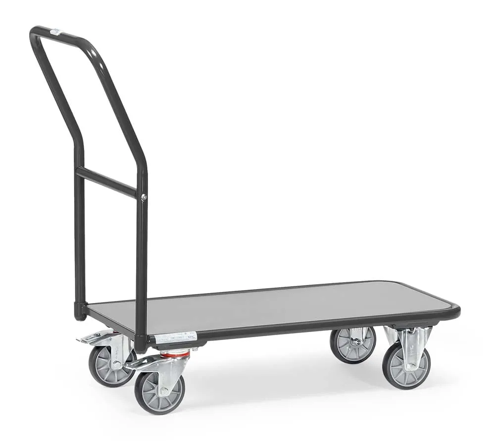 Magazinwagen mit 100 x 60 cm Ladefläche und 250 kg Tragkraft (grau)