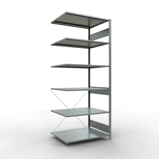 Schulte Fachbodenregal MULTIplus150 Stecksystem | Anbauregal | HxBxT 250x100x80cm | 6 Ebenen | Fachlast 150kg | Verzinkt