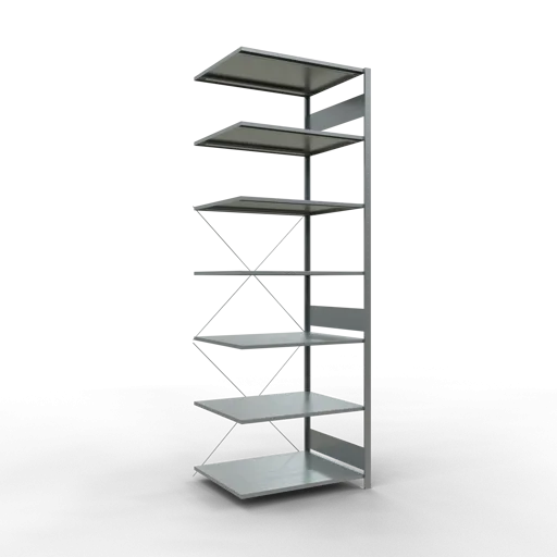 Schulte Fachbodenregal MULTIplus150 Stecksystem | Anbauregal | HxBxT 300x100x80cm | 7 Ebenen | Fachlast 150kg | Verzinkt