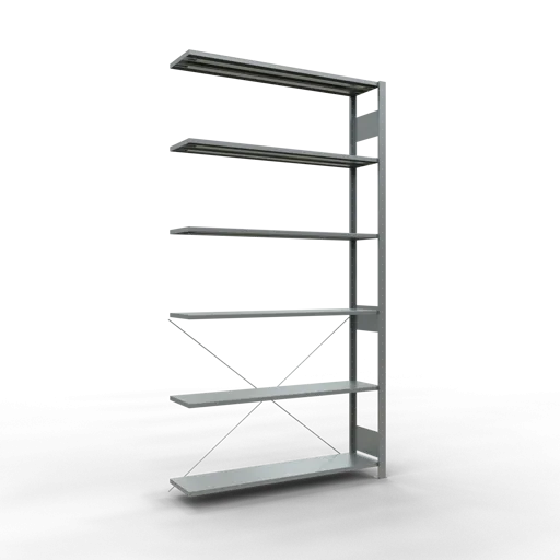 Schulte Fachbodenregal MULTIplus250 Stecksystem | Anbauregal | HxBxT 250x130x30cm | 6 Ebenen | Fachlast 150kg | Verzinkt