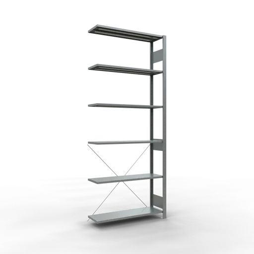 Schulte Fachbodenregal MULTIplus150 Stecksystem | Anbauregal | HxBxT 250x100x30cm | 6 Ebenen | Fachlast 150kg | Verzinkt