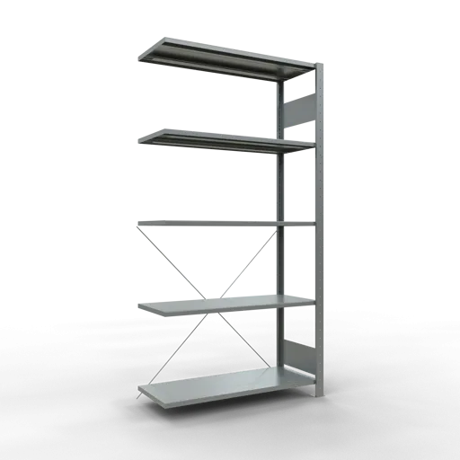 Schulte Fachbodenregal MULTIplus150 Stecksystem | Anbauregal | HxBxT 200x100x40cm | 5 Ebenen | Fachlast 150kg | Verzinkt