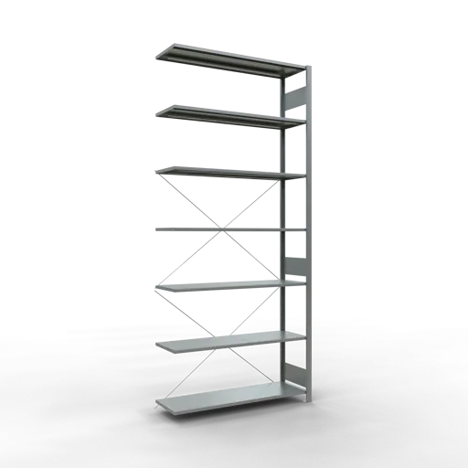 Schulte Fachbodenregal MULTIplus150 Stecksystem | Anbauregal | HxBxT 300x130x40cm | 7 Ebenen | Fachlast 150kg | Verzinkt