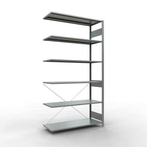 Schulte Fachbodenregal MULTIplus150 Stecksystem | Anbauregal | HxBxT 250x130x50cm | 6 Ebenen | Fachlast 150kg | Verzinkt