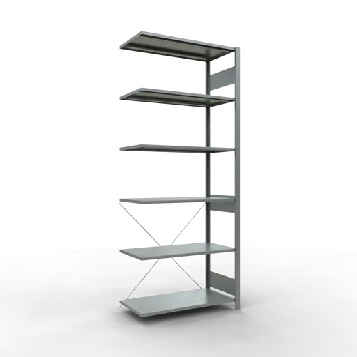 Schulte Fachbodenregal MULTIplus150 Stecksystem | Anbauregal | HxBxT 250x100x50cm | 6 Ebenen | Fachlast 150kg | Verzinkt