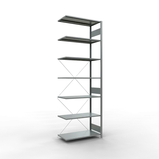 Schulte Fachbodenregal MULTIplus150 Stecksystem | Anbauregal | HxBxT 300x100x50cm | 7 Ebenen | Fachlast 150kg | Verzinkt