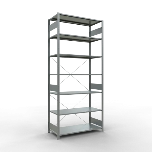 Schulte Fachbodenregal MULTIplus150 Stecksystem | Grundregal | HxBxT 300x130x60cm | 7 Ebenen | Fachlast 150kg | Verzinkt