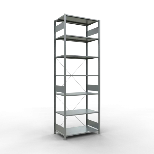 Schulte Fachbodenregal MULTIplus150 Stecksystem | Grundregal | HxBxT 300x100x60cm | 7 Ebenen | Fachlast 150kg | Verzinkt