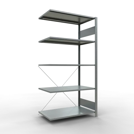 Schulte Fachbodenregal MULTIplus150 Stecksystem | Anbauregal | HxBxT 200x100x60cm | 5 Ebenen | Fachlast 150kg | Verzinkt