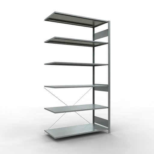 Schulte Fachbodenregal MULTIplus150 Stecksystem | Anbauregal | HxBxT 250x130x60cm | 6 Ebenen | Fachlast 150kg | Verzinkt