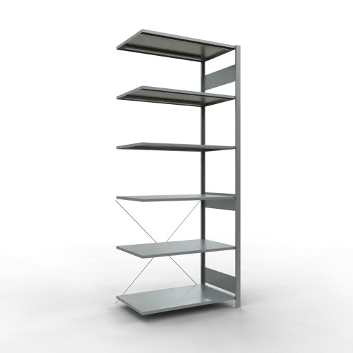 Schulte Fachbodenregal MULTIplus150 Stecksystem | Anbauregal | HxBxT 250x100x60cm | 6 Ebenen | Fachlast 150kg | Verzinkt