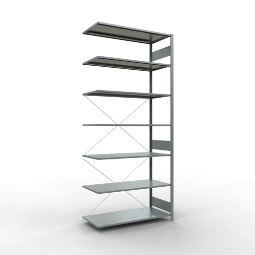 Schulte Fachbodenregal MULTIplus150 Stecksystem | Anbauregal | HxBxT 300x130x60cm | 7 Ebenen | Fachlast 150kg | Verzinkt