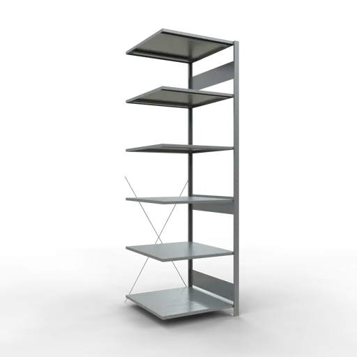 Schulte Fachbodenregal MULTIplus150 Stecksystem | Anbauregal | HxBxT 250x75x80cm | 6 Ebenen | Fachlast 150kg | Verzinkt