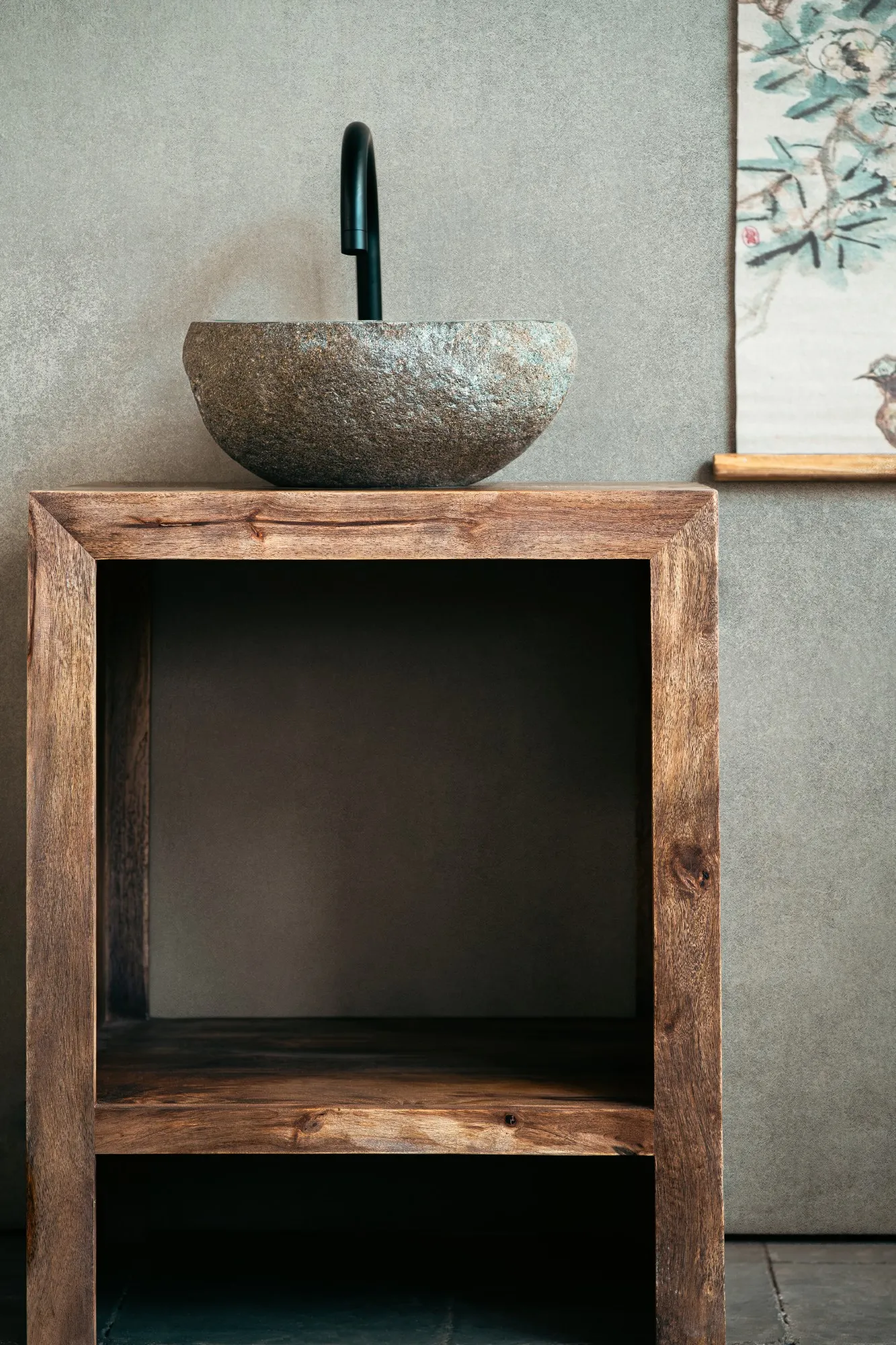 Waschtisch 'Paul' aus Mangoholz, natur, B 60 cm, H 75 cm, L 45 cm