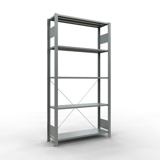 Schulte Fachbodenregal MULTIplus250 Stecksystem | Anbauregal | HxBxT 200x75x30cm | 5 Ebenen | Fachlast 250kg | Verzinkt