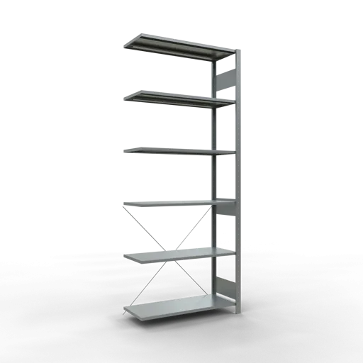 Schulte Fachbodenregal MULTIplus85 Stecksystem | Anbauregal | HxBxT 250x100x40cm | 6 Ebenen | Fachlast 85kg | Verzinkt