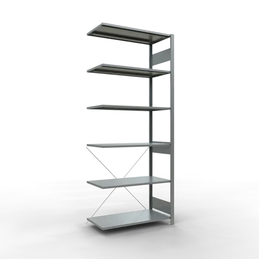 Schulte Fachbodenregal MULTIplus85 Stecksystem | Anbauregal | HxBxT 250x100x50cm | 6 Ebenen | Fachlast 85kg | Verzinkt