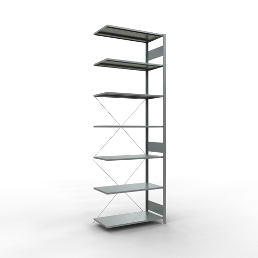 Schulte Fachbodenregal MULTIplus85 Stecksystem | Anbauregal | HxBxT 300x100x50cm | 7 Ebenen | Fachlast 85kg | Verzinkt