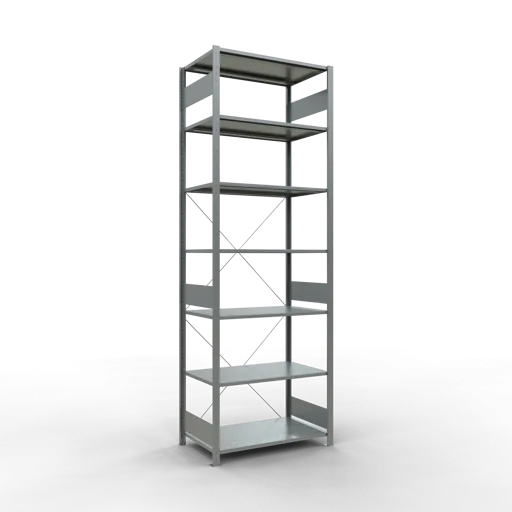 Schulte Fachbodenregal MULTIplus85 Stecksystem | Grundregal | HxBxT 300x100x60cm | 7 Ebenen | Fachlast 85kg | Verzinkt