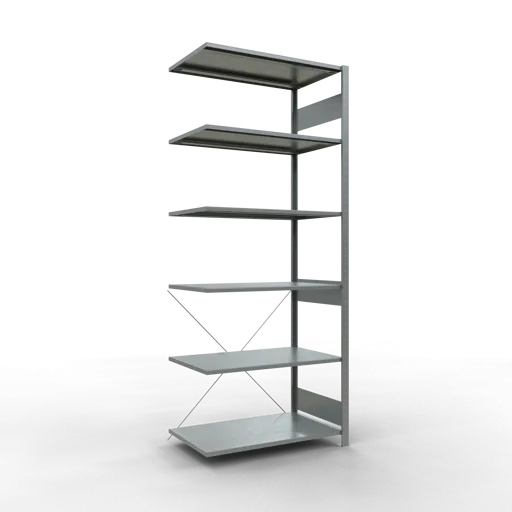 Schulte Fachbodenregal MULTIplus85 Stecksystem | Anbauregal | HxBxT 250x100x60cm | 6 Ebenen | Fachlast 85kg | Verzinkt
