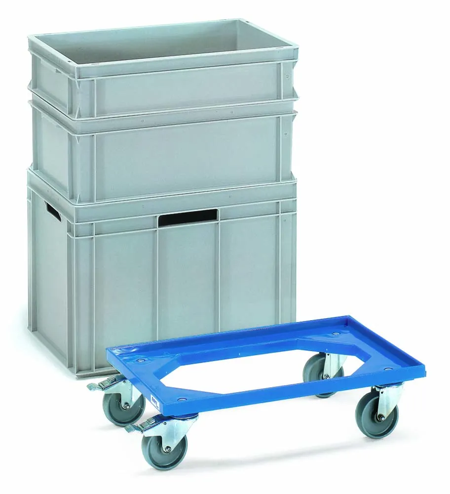 Eurokastenroller aus Kunststoff und 60,5 x 40,5 cm Ladefläche