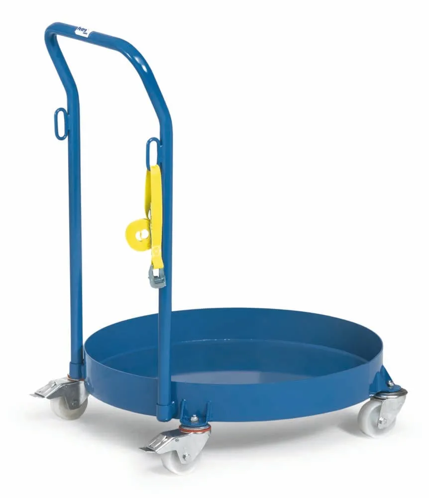 Fassroller mit Stahlblechwanne und Schiebebügel