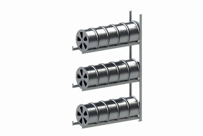 Meta Felgenregal Stecksystem CLIP | Anbauregal | HxBxT 200x130x30cm | 4 Ebenen | Fachlast 150kg | Verzinkt