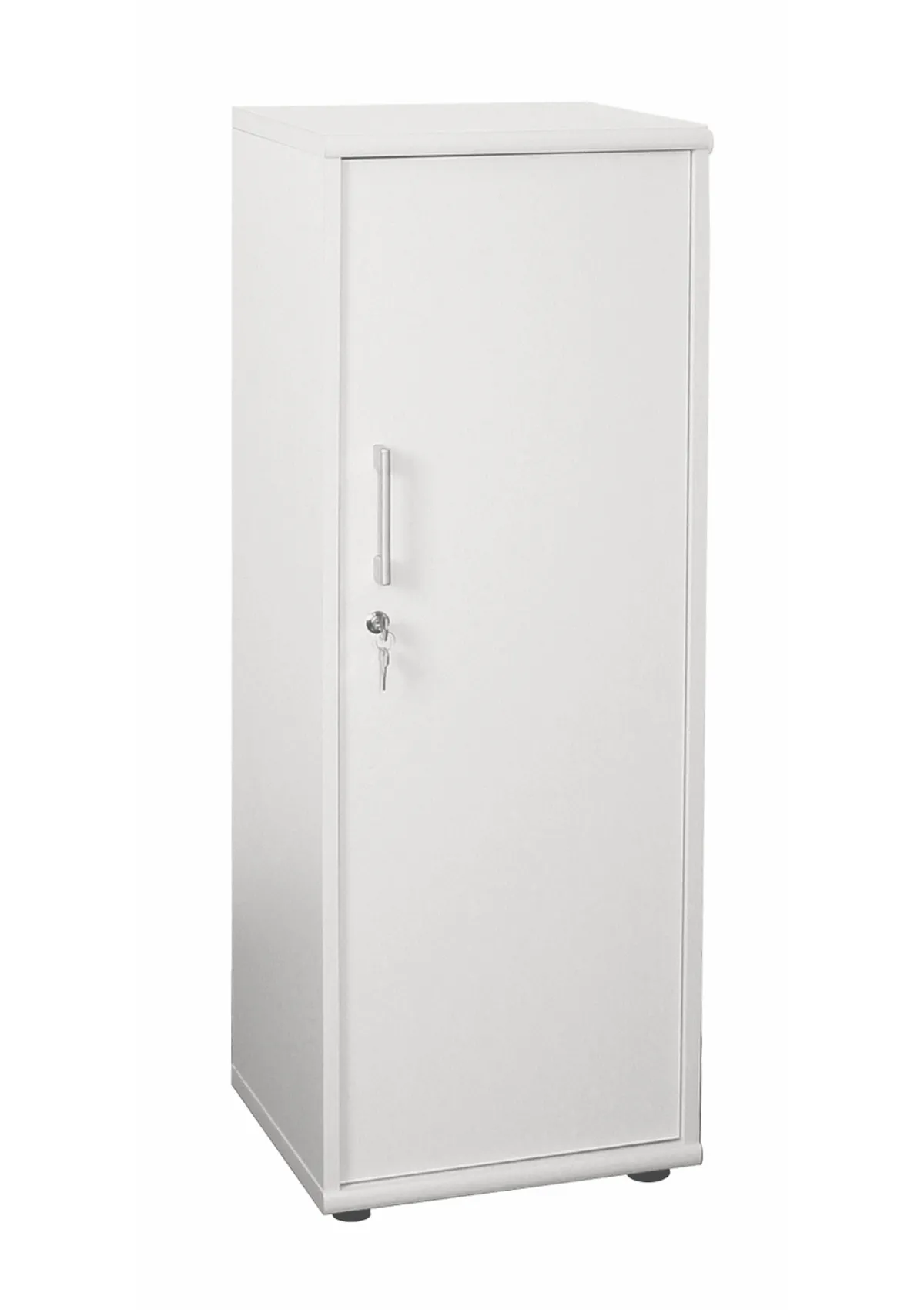 Möbelpartner Aktenschrank Tiger | Slim | HxBxT 110x40x34cm | 3 Fächern & 1 Flügeltür | Weiß