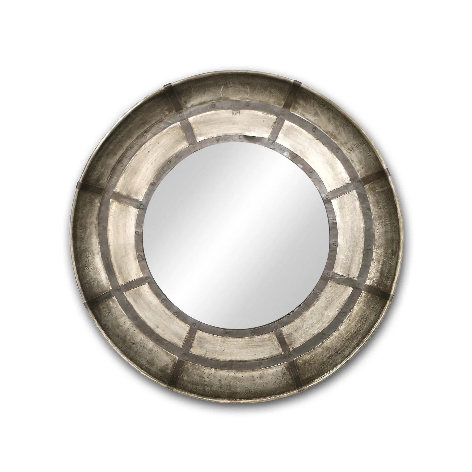 Runder Wandspiegel mit Eisenrahmen, Ø 82 cm, L 9 cm