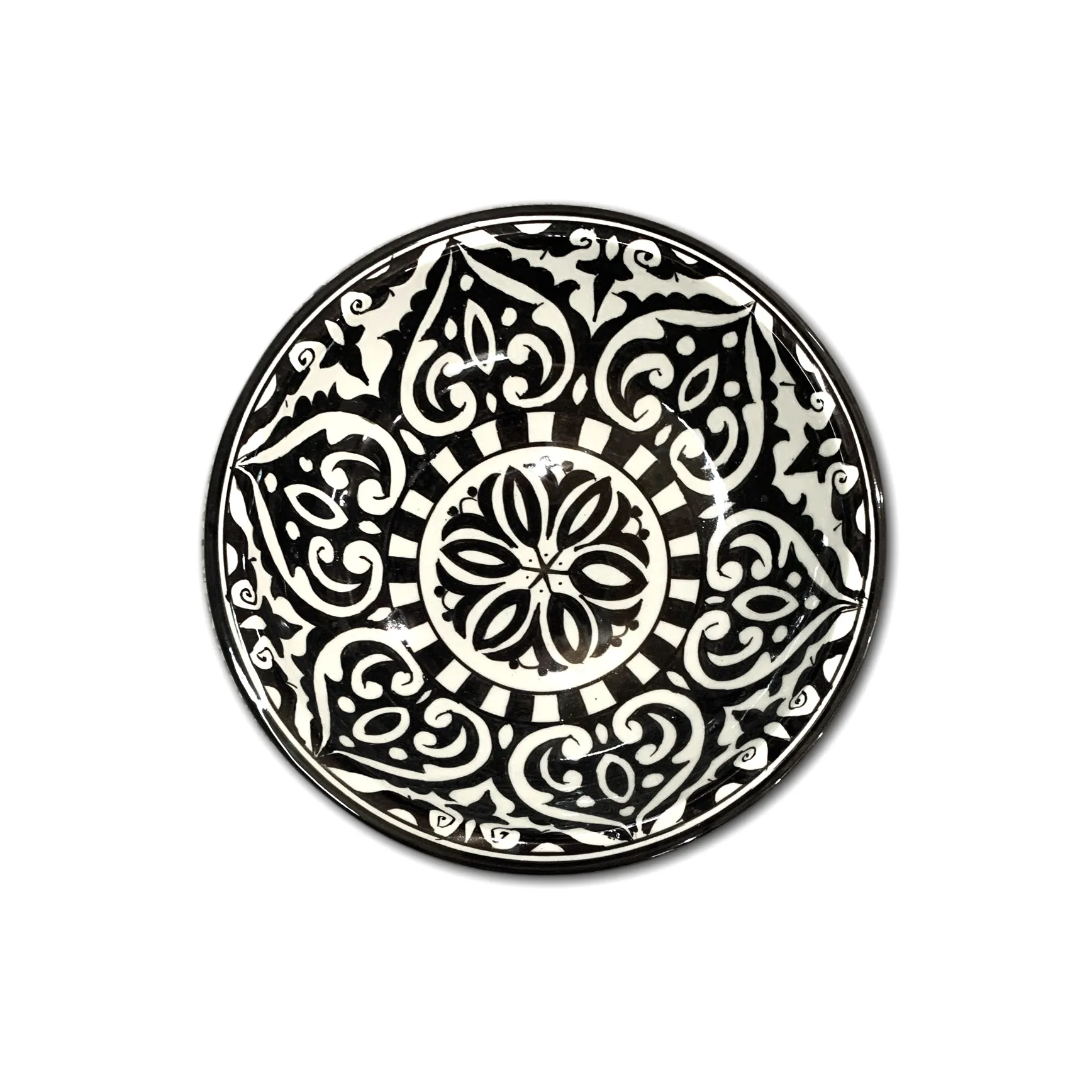 Zierteller 'Fibule', schwarz-weiß, Ø 28 cm, H 6,5 cm