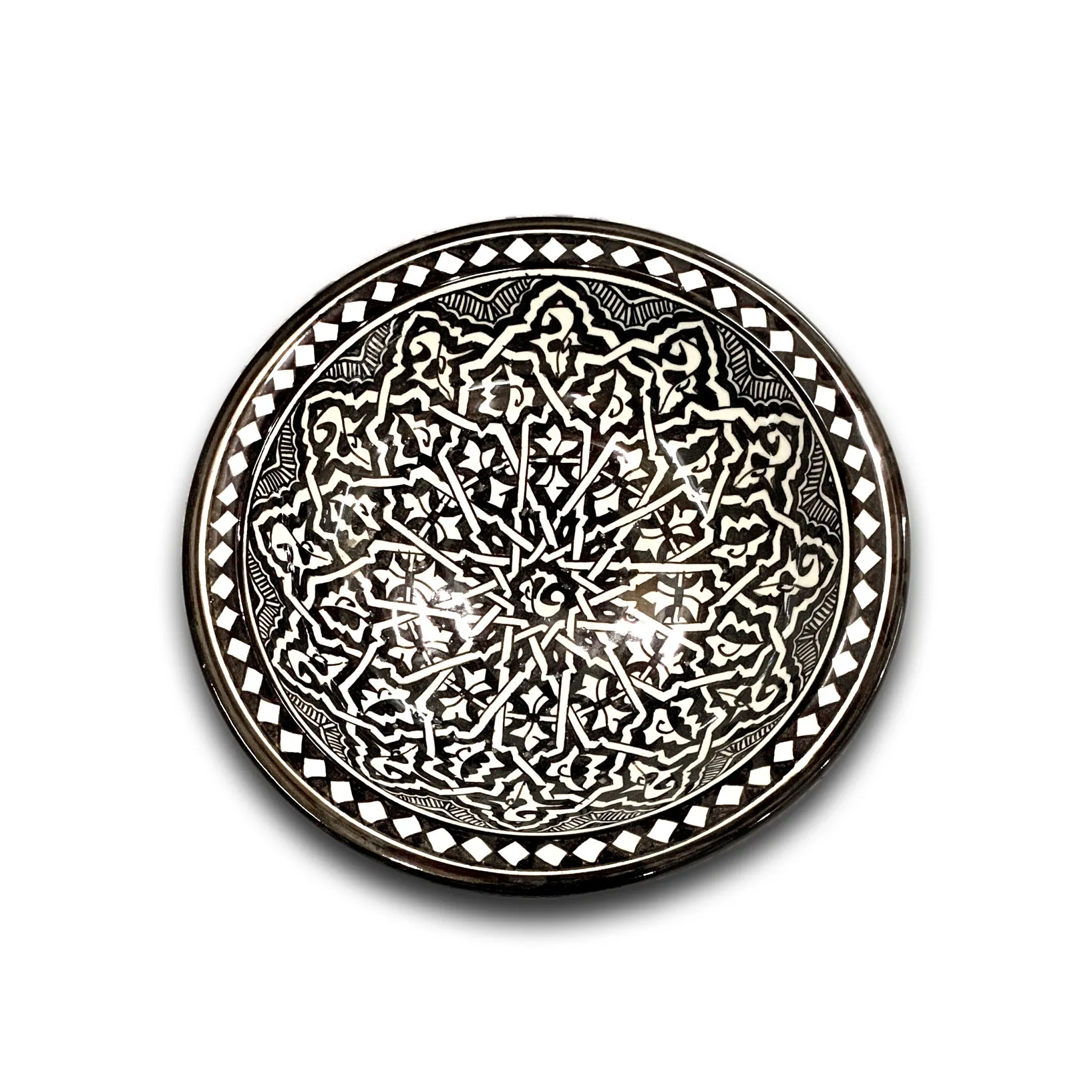 Zierteller 'Moucharbia', schwarz, weiß, Ø 28 cm, H 6,5 cm