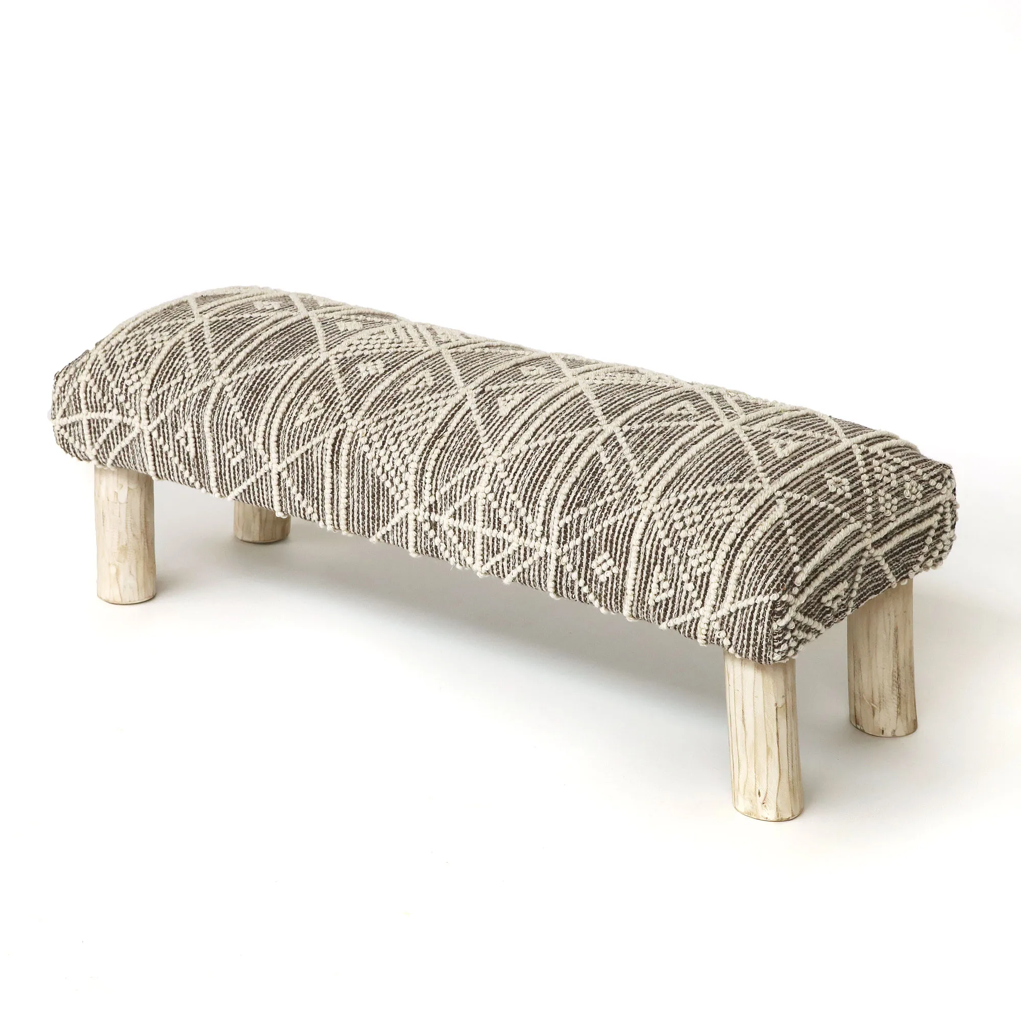 Sitzbank grau-weiß, B 120 cm, L 40 cm, H 40 cm