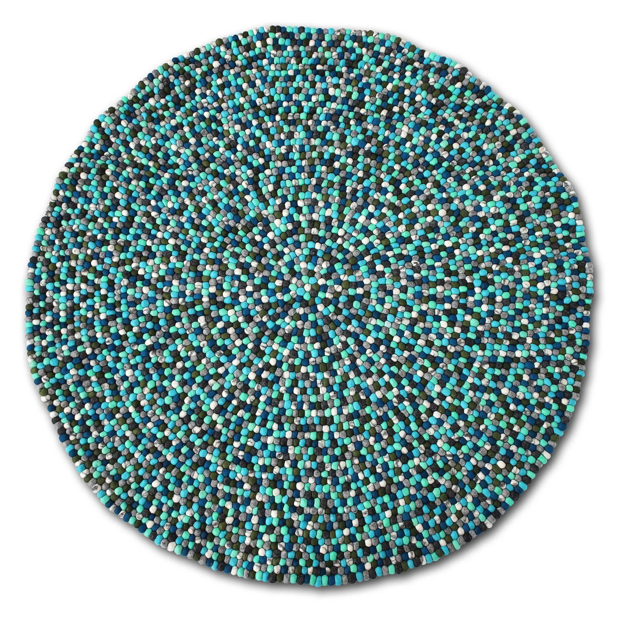 Filz-Teppich blau-grün, Ø 160 cm