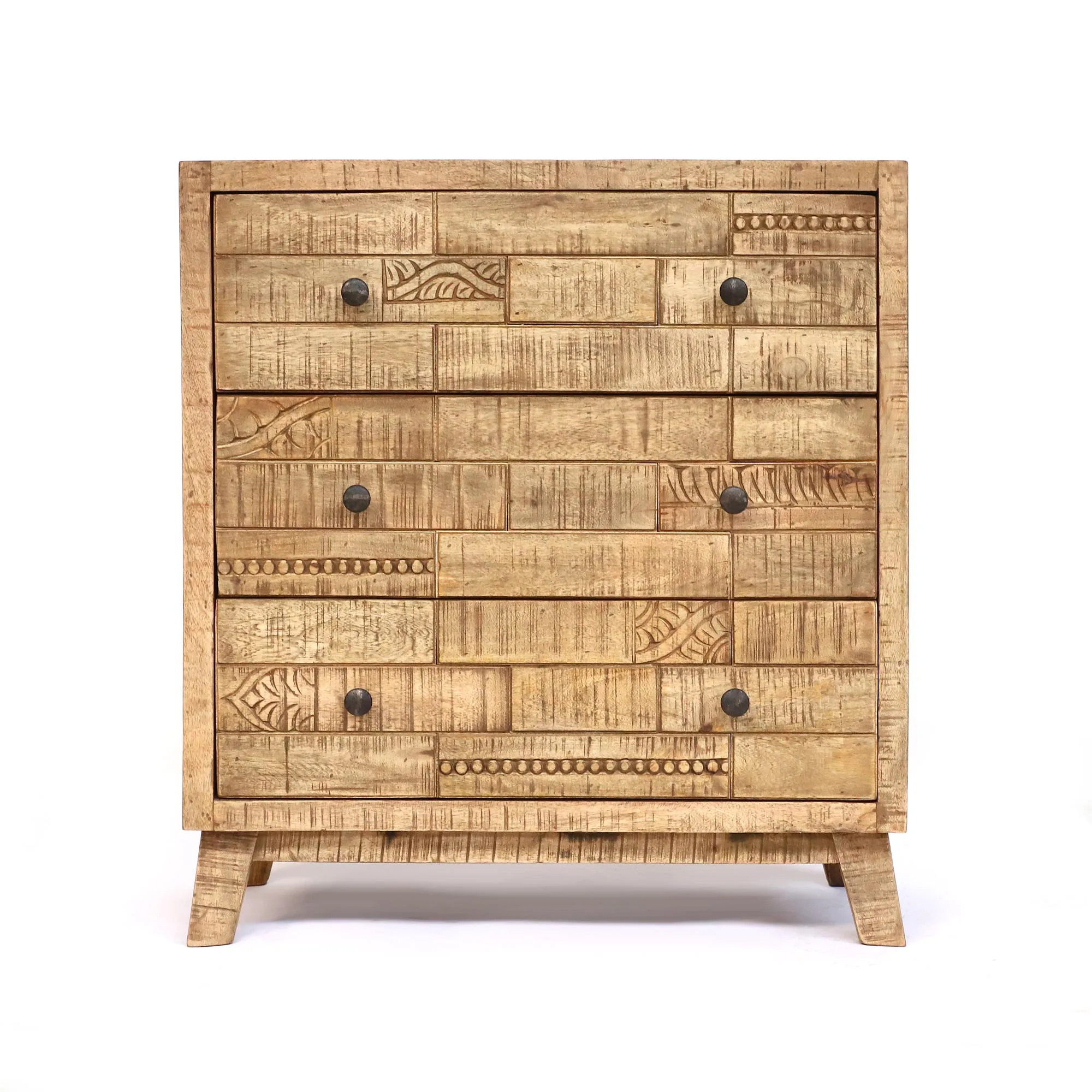 Kommode 'Drefferson' aus Mangoholz, natur, B 75 cm, H 82 cm, L 40 cm