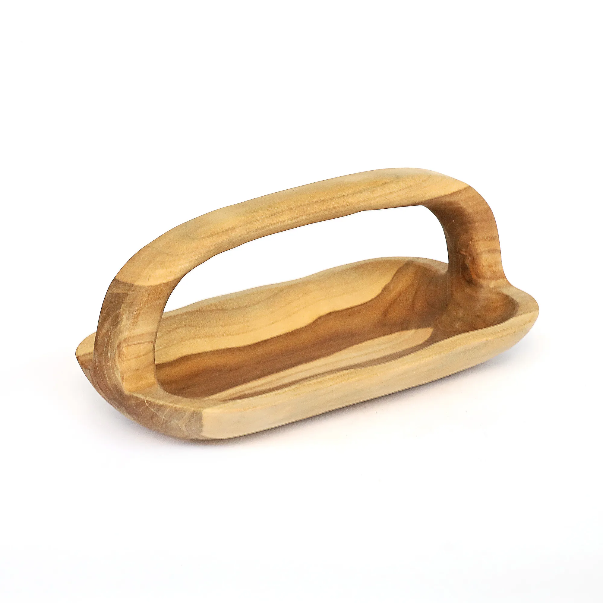 Korb aus Teak, B 39 cm, L 20 cm, H 18 cm