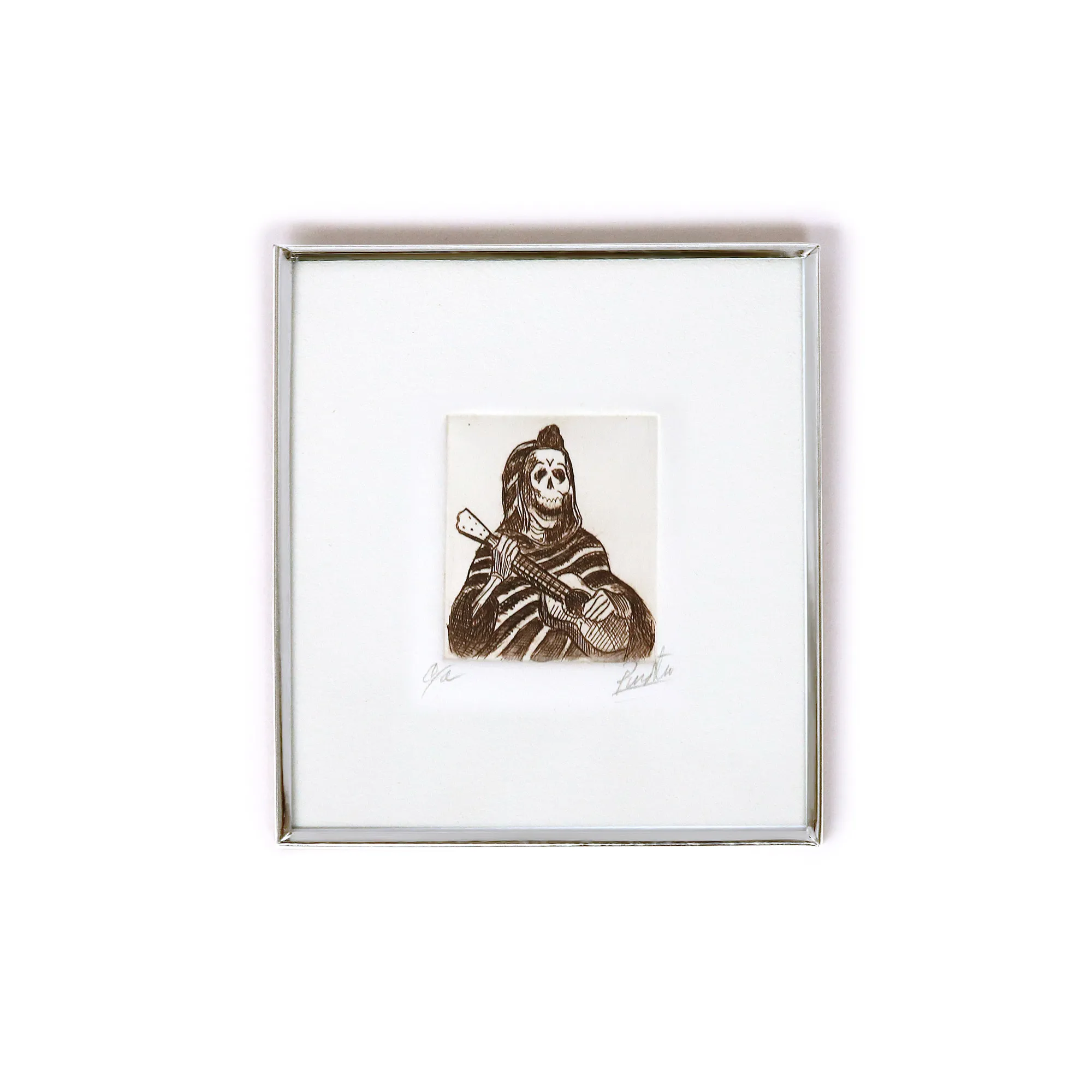 Radierung 'Cantando' in Rahmen, B 9,75 cm, H 10,75 cm