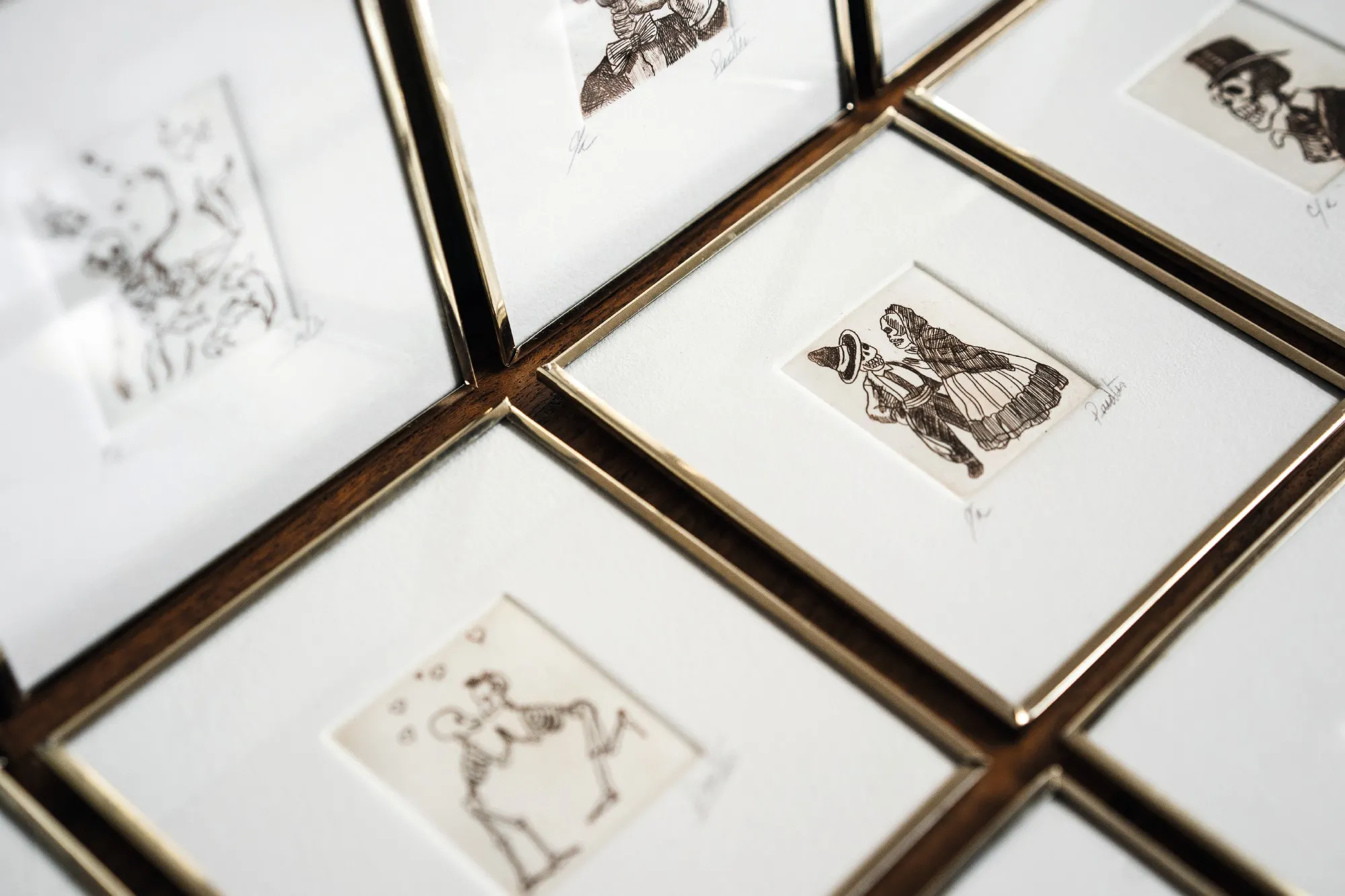 Radierung 'Platicando' in Rahmen, B 9,75 cm, H 10,75 cm