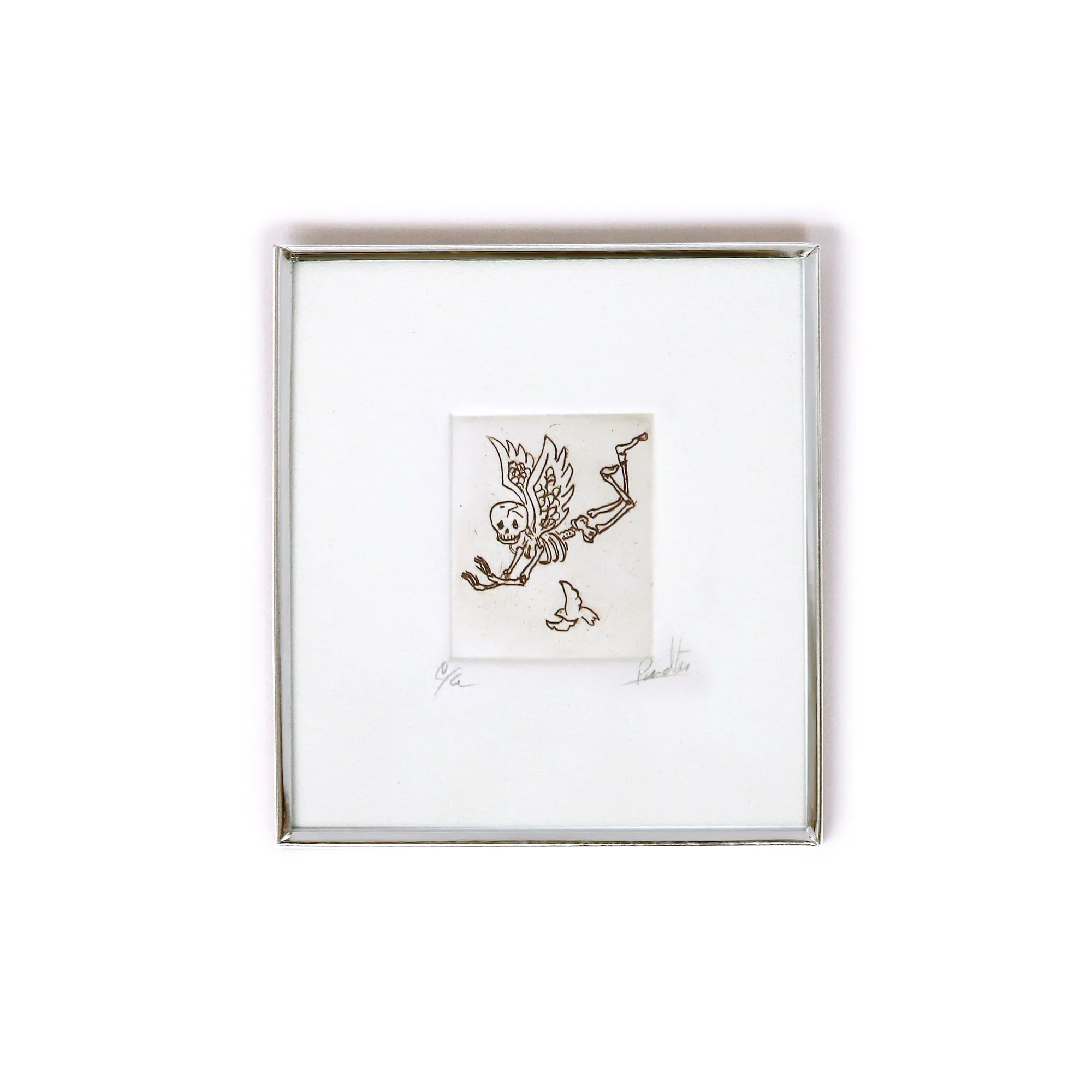 Radierung 'Paloma' in Rahmen, B 9,75 cm, H 10,75 cm