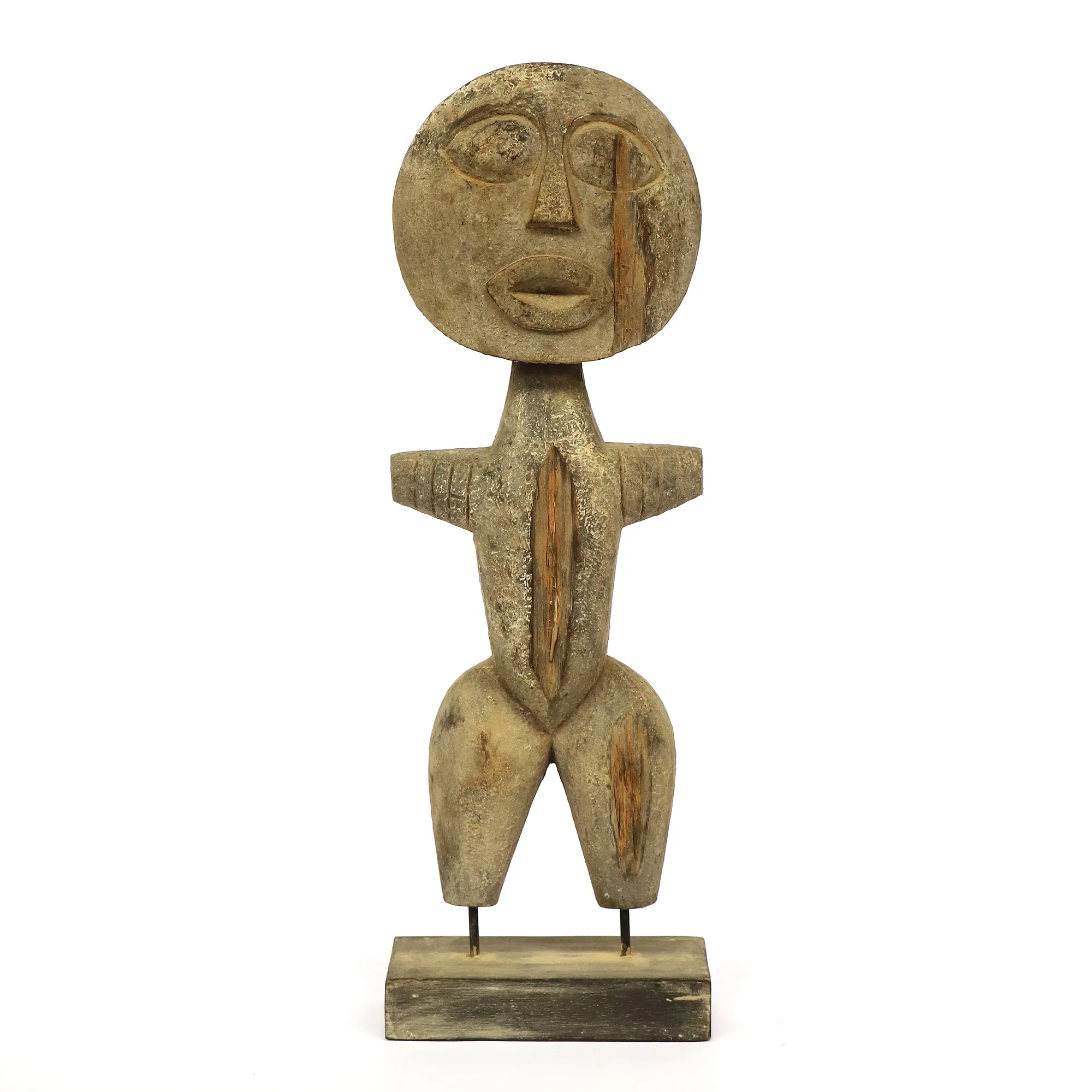 Primitive Holzskulptur L, H 57 cm, B 19 cm, L 10 cm