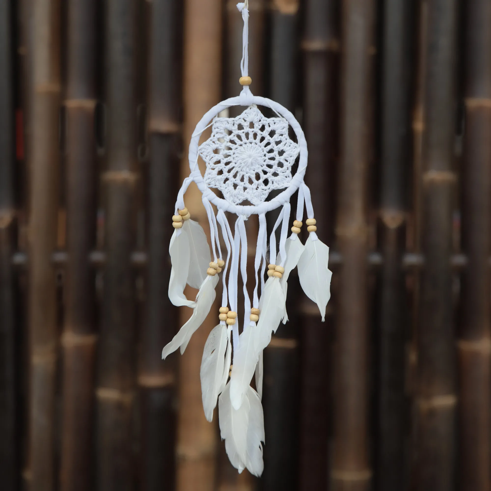 Traumfänger weiß, Ø 9 cm, H 23 cm