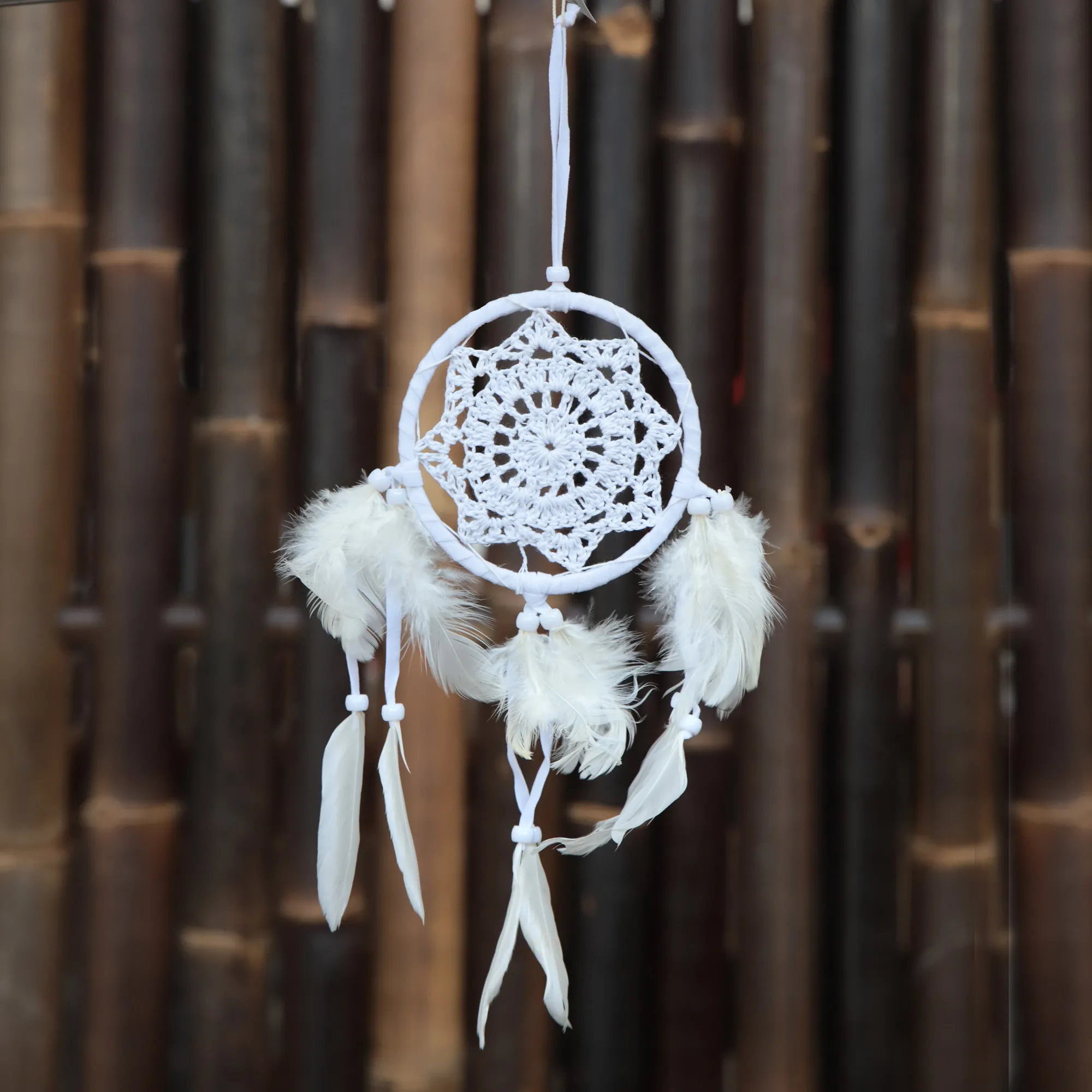 Traumfänger weiß, Ø 11,5 cm, H 30 cm